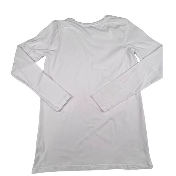 Zenana Medium Plain White Tee Everday Classic Casual Long Sleeve Crew Neck Top - Picture 2 of 9